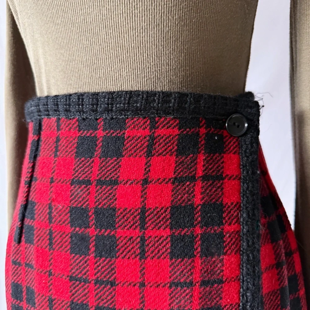 Reversible Wool Blanket Wrap Skirt XS - Picture 8 of 9